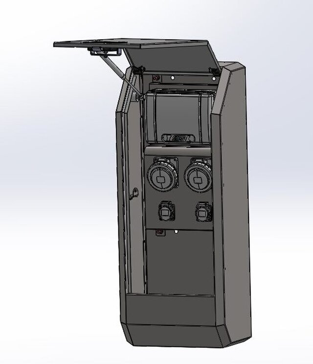 EV Charging Pedestal - Sheet Metal Enclosure & SolidWorks Assembly