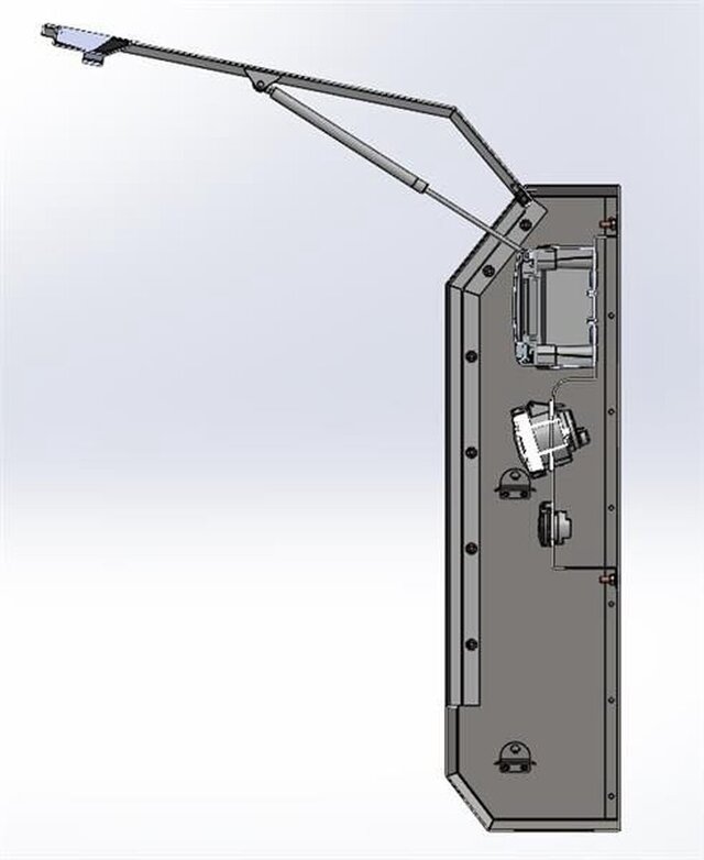 3D model of EV Charging Pedestal - Sheet Metal Enclosure & SolidWorks Assembly