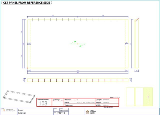3D model of CLT and Glulam Structure