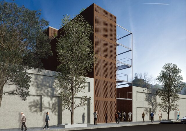 Collective Housing – Steel Frame & Brick Screen – image 1 of 5