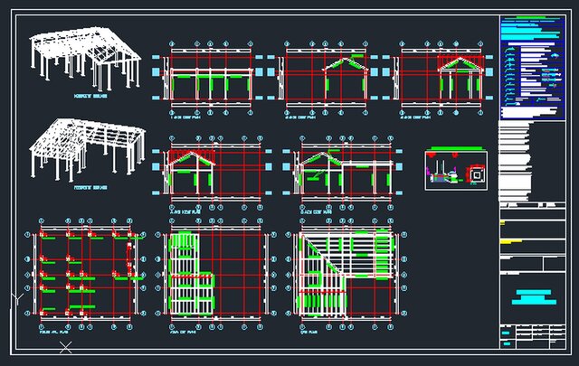 3D model of Residential Steel Structure & Roof – Tekla Detailing