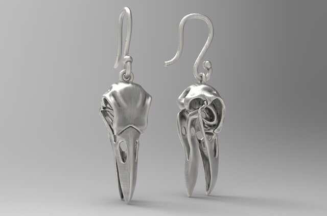 3D model of Raven Skull Earrings