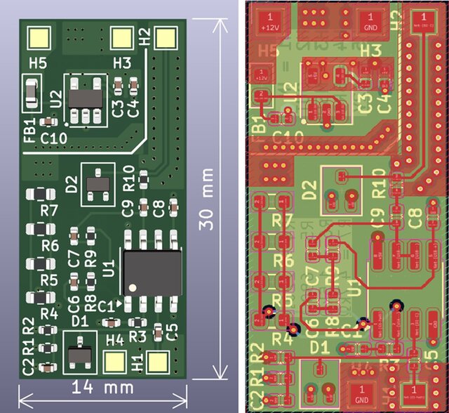 KICAD Audio Amplifier PCB – image 1 of 2