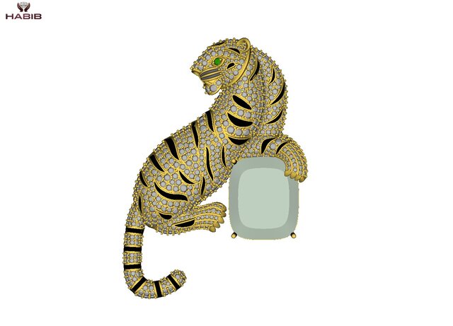 Luxury Tiger Emerald Jewellery – Manufacturing-Ready CAD Design – image 4 of 6