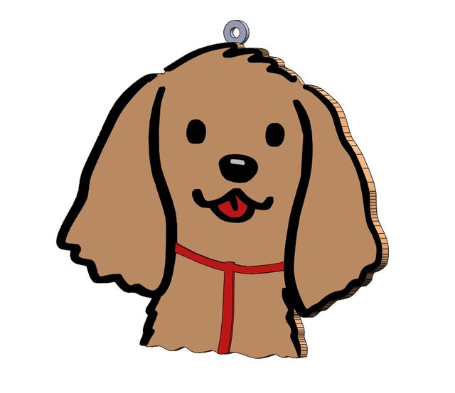 2D-3D Dog keychain design with collar