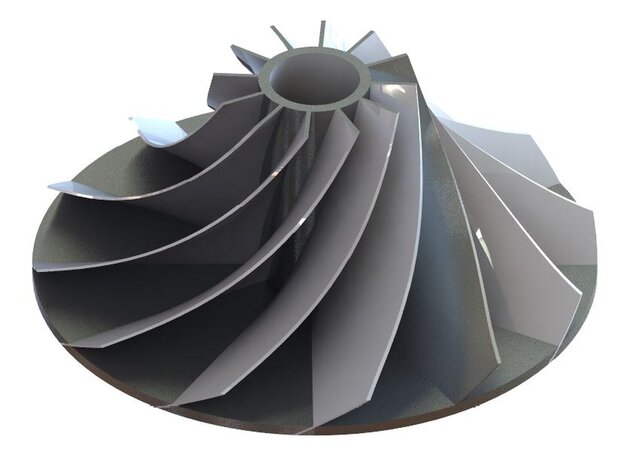 3D model of 3D centrifugal blade impeller