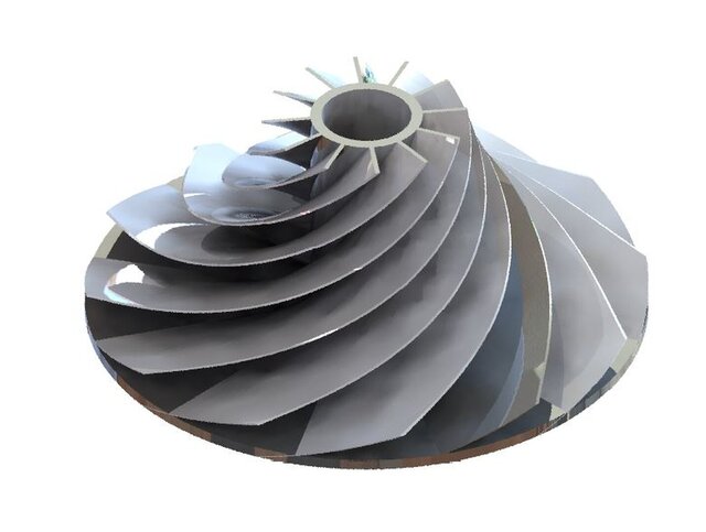3D model of 3D centrifugal blade impeller