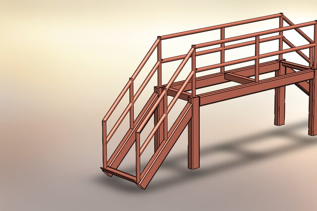 Industrial Steel Staircase & Platform Assembly – image 13 of 14