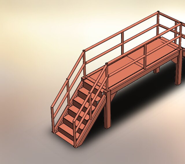 Industrial Steel Staircase & Platform Assembly – image 2 of 14