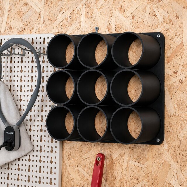 3D model of Wall-Mounted Modular Spray Can Organizer