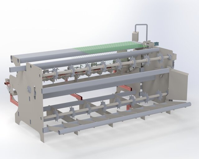 3D model of Automatic Chain Link Fence Weaving Machine Design