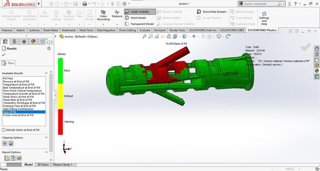 3D model of Wall Anchor - Injection Molding