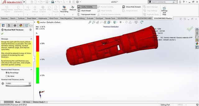 3D model of Wall Anchor - Injection Molding