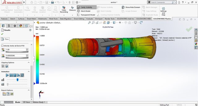 3D model of Wall Anchor - Injection Molding