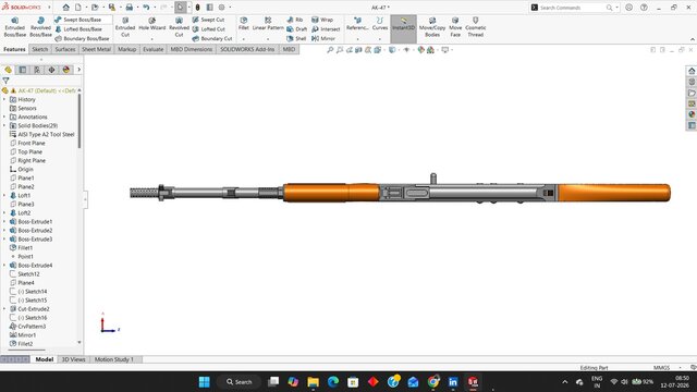 3D model of AK-47 Design In SolidWorks