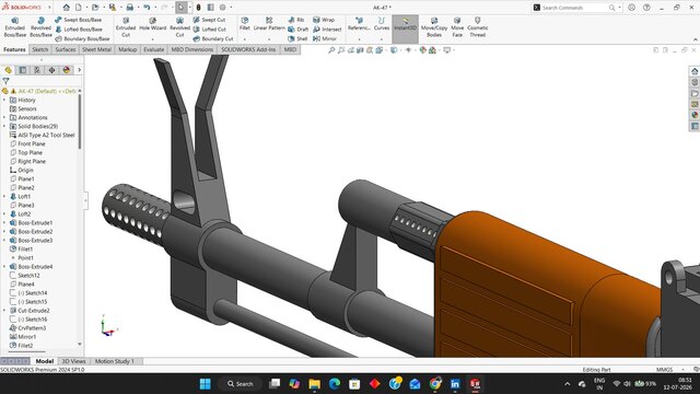 3D model of AK-47 Design In SolidWorks