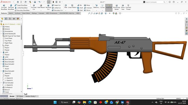 3D model of AK-47 Design In SolidWorks