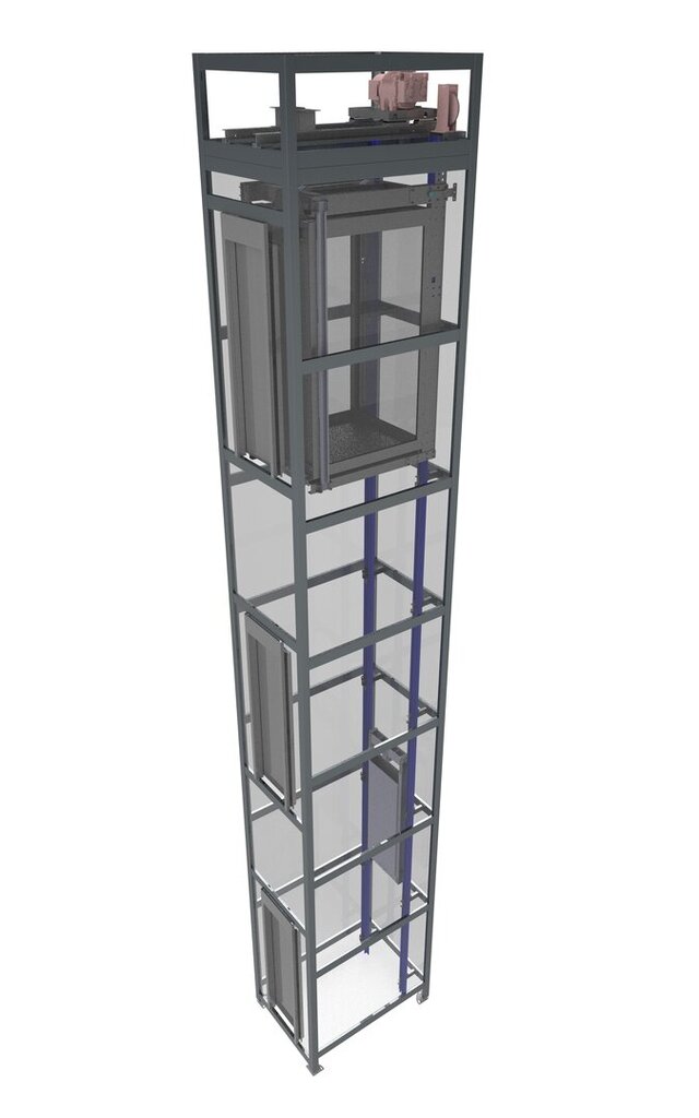 Modern Panoramic Square Elevator with CO Doors