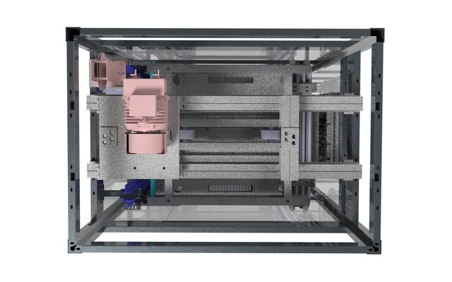 3D model of Modern Panoramic Square Elevator with CO Doors