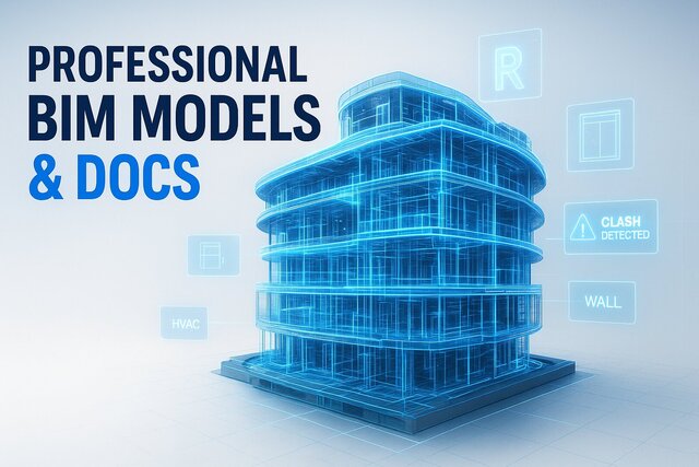 I will create professional BIM models, 3D visualization, and construction documentation