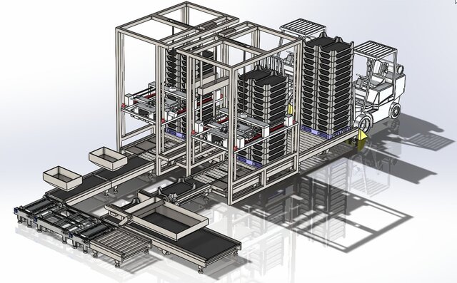 3D model of Tray Handling Automation System