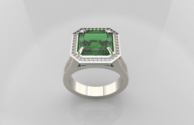 3D model of Emerald ring