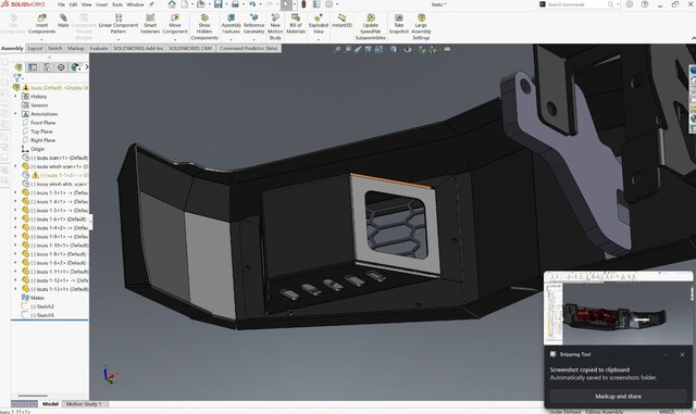 3D model of front bumper sheet metal