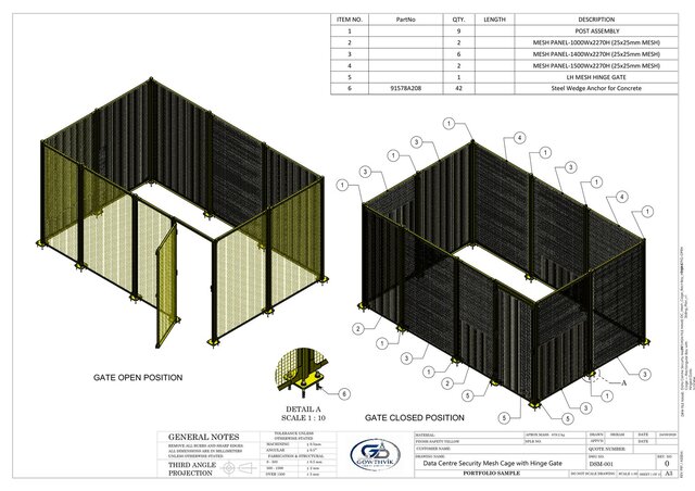 Data Center Security Mesh Cage Design | Soildworks – image 2 of 5