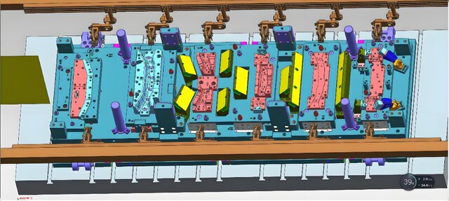 3D model of Automotive Sheet Metal Stamping Die 3D Structural Design