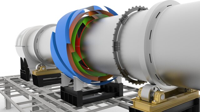 3D model of Rotary Dryer And Cooler - Sugar Industry