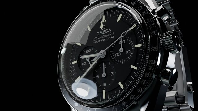 3D model of Omega Speedmaster 3D render