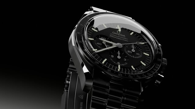 3D model of Omega Speedmaster 3D render