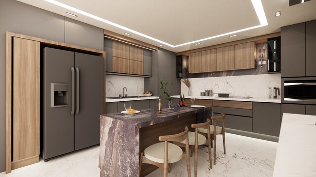 Modern Kitchen Interior Design & High-Quality Rendering