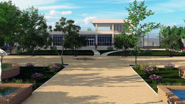 3D model of Private Villa with Landscape Site Design | Revit BIM Model