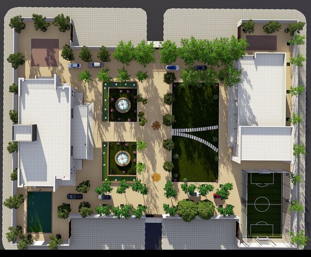 3D model of Private Villa with Landscape Site Design | Revit BIM Model