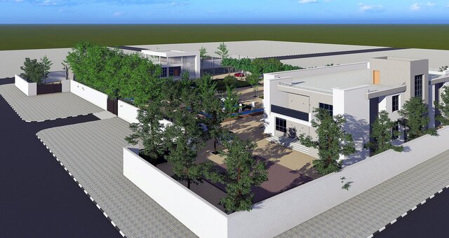 3D model of Private Villa with Landscape Site Design | Revit BIM Model