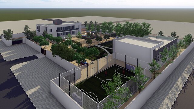 3D model of Private Villa with Landscape Site Design | Revit BIM Model