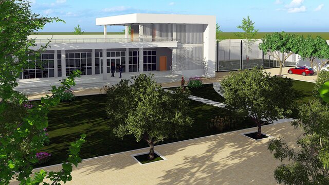 3D model of Private Villa with Landscape Site Design | Revit BIM Model