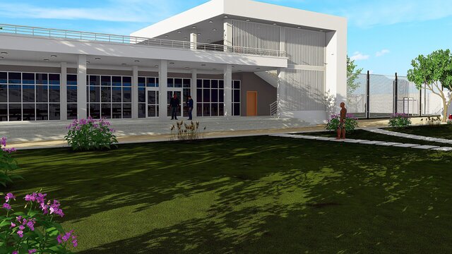 3D model of Private Villa with Landscape Site Design | Revit BIM Model