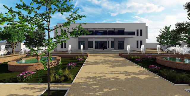 3D model of Private Villa with Landscape Site Design | Revit BIM Model
