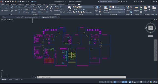 Residential apartment Floor Plan – AutoCAD
