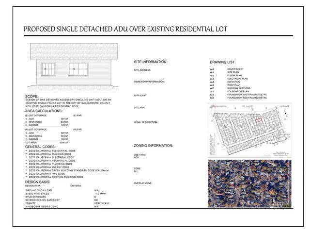 Detached ADU City Permit Drawing Set | Residential Construction Plans – image 1 of 12