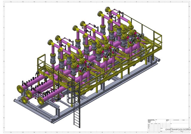 3D model of manifolds 6 slots