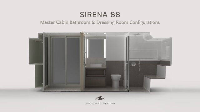 Luxury Yacht Interior Configuration - Sirena 88 Master Cabin