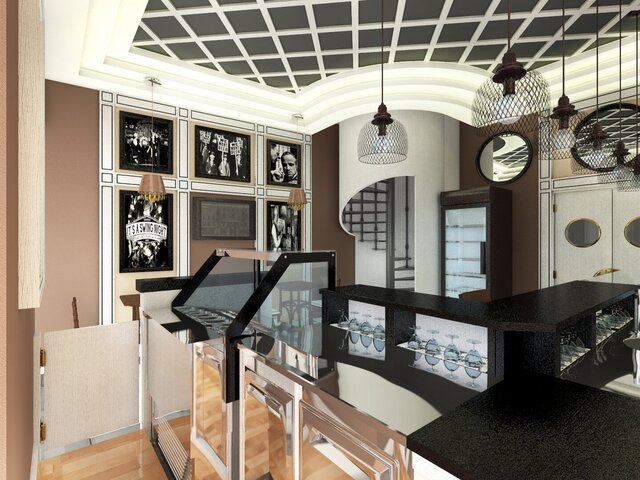 Central Bar Corleone – Interior Design & 3D Visualization – image 3 of 4