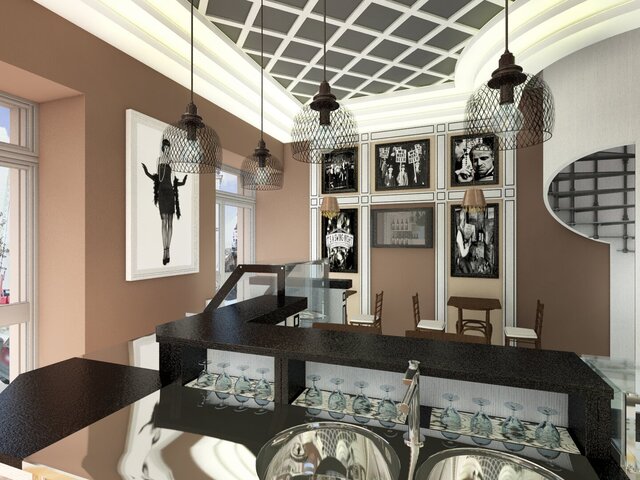 Central Bar Corleone – Interior Design & 3D Visualization – image 2 of 4