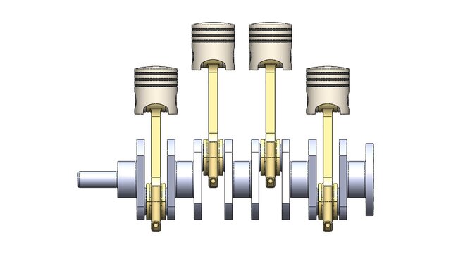 Four Cylinder Engine Assembly – SolidWorks 3D CAD Model – image 4 of 6
