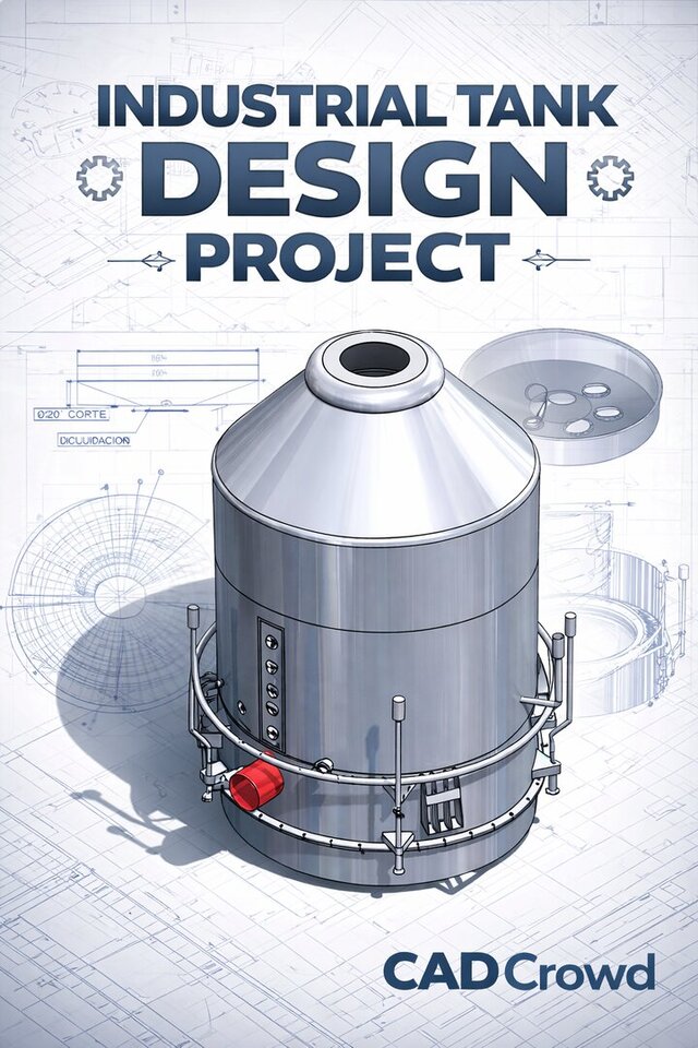 Industrial Stainless Steel Tank – Detailed Mechanical Design & Fabrication Drawings