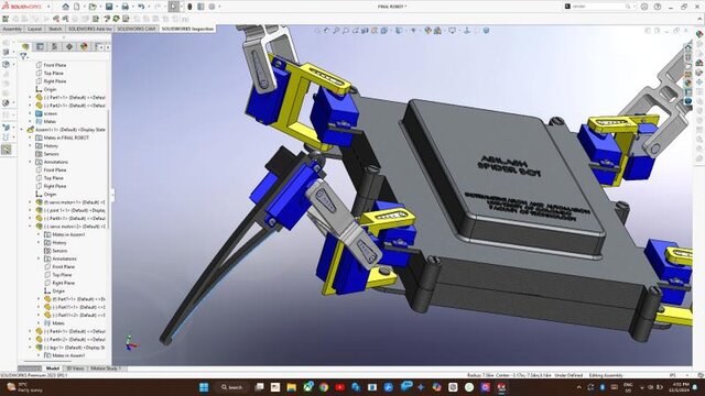 3D model of A quadruped spider robot Design