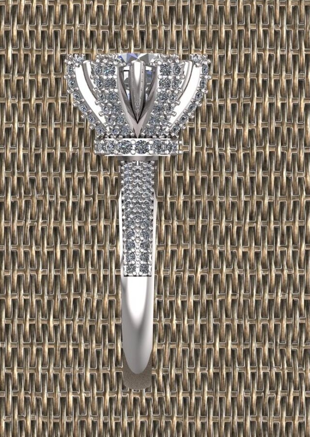 Floral Halo Diamond Engagement Ring Design